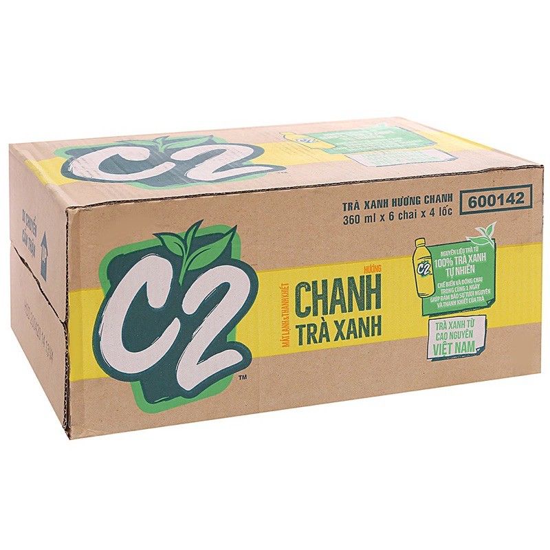 Trà C2 hương chanh và vị Táo thùng 24 chai × 360ml