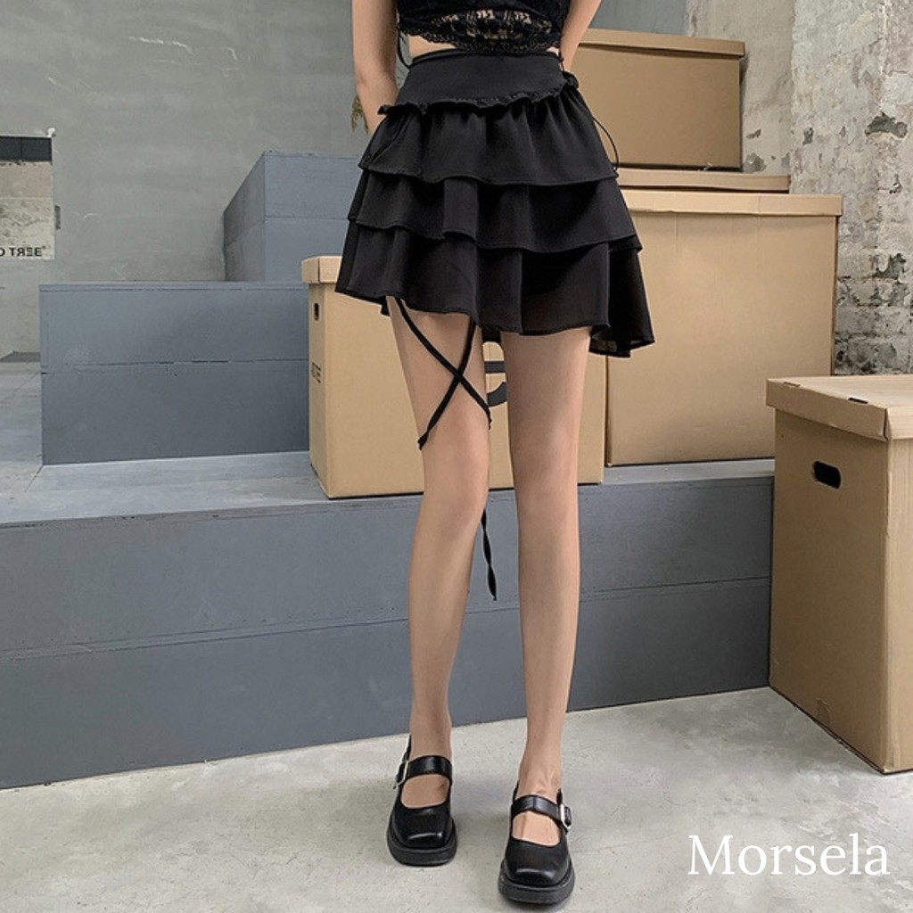 Chân váy xếp ly tầng thắt nơ đùi - Váy kèm lót trong - Morsela | BigBuy360 - bigbuy360.vn