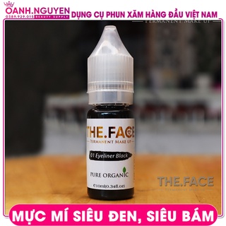 Mực Đen Mí Hữu Cơ THE.FACE - Công Thức Đức, Siêu Bám, Tự Nhiên, Không Trổ, Bền 3-5 Năm