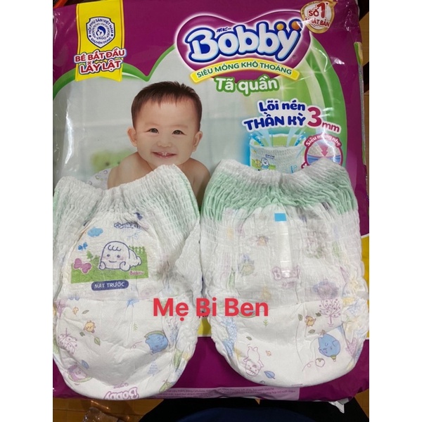 [TẶNG KÈM 8M] Tã quần Bobby Đệm thấm lưng mồ hôi Size M60 miếng mẫu mới