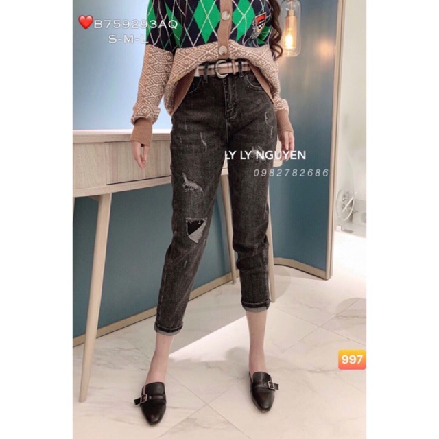 ✨Baggy Jeans Rách Đắp Vải