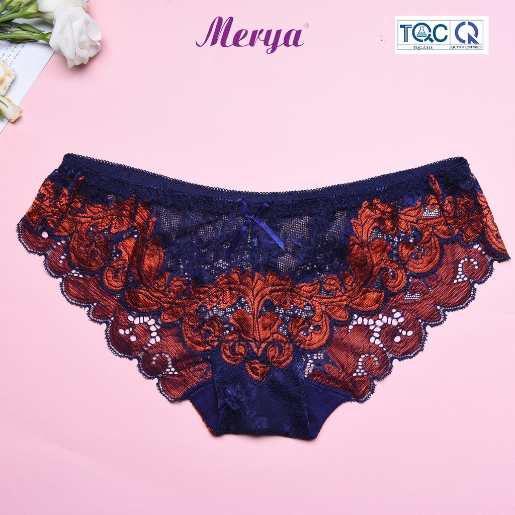 Quần Lót Nữ Ren cotton Có họa tiết , mềm mại kháng khuẩn thông thoáng Merya B008B
