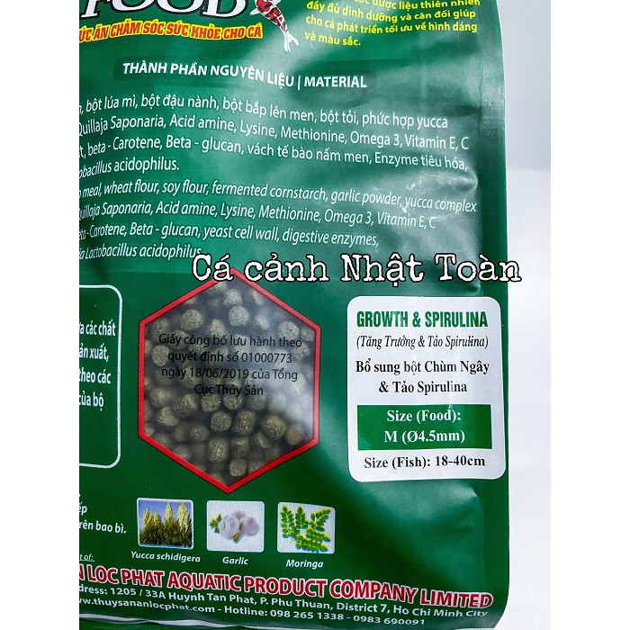 THỨC ĂN CÁ CARE FOOD TĂNG TRƯỞNG VÀ TẢO SPIRULINA 500G