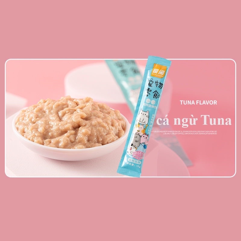 SÚP THƯỞNG CHO MÈO Shizuka- Thanh súp thưởng dinh dưỡng - Soup dinh dưỡng cho mèo - thanh 15gr-3 vị