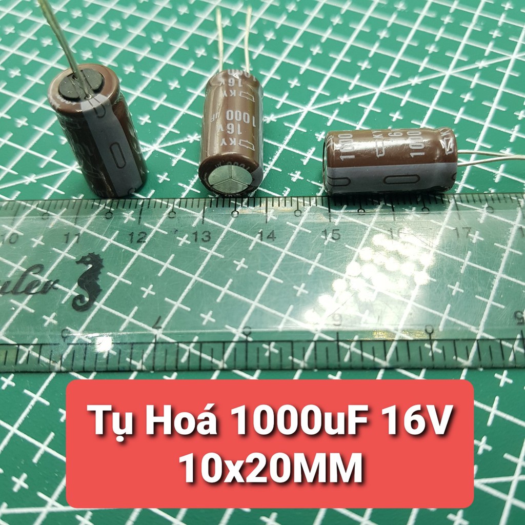 COMBO Tụ Hóa 1000uF 16V 10x20MM Hãng KYTụ Phân Cực Lọc Nguồn Cho Mạch Điện Tử