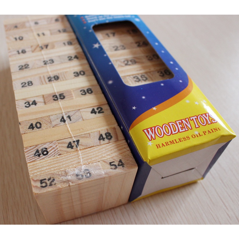 Bộ trò chơi rút gỗ 54 thanh Wiss Toy