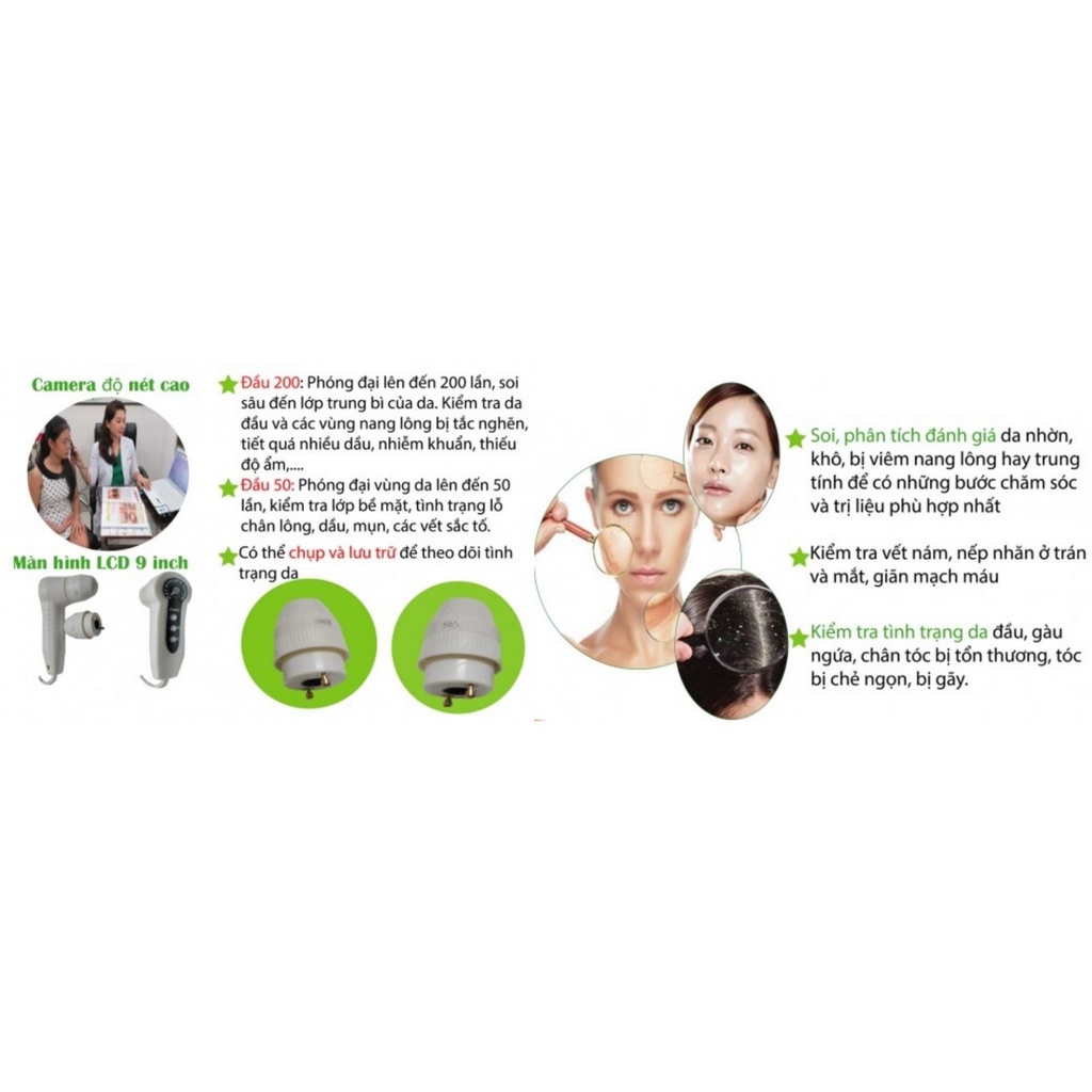 Máy soi da 9 inch có chụp ảnh chính hãng