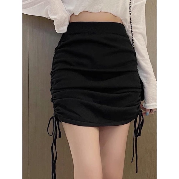 [ CÓ ẢNH THẬT + VIDEO TỰ QUAY ] Chân Váy Len Về Có 2 Màu Đen,Nâu Dây Rút Dày Dặn Cao Cấp Hàng Loại 1 | BigBuy360 - bigbuy360.vn