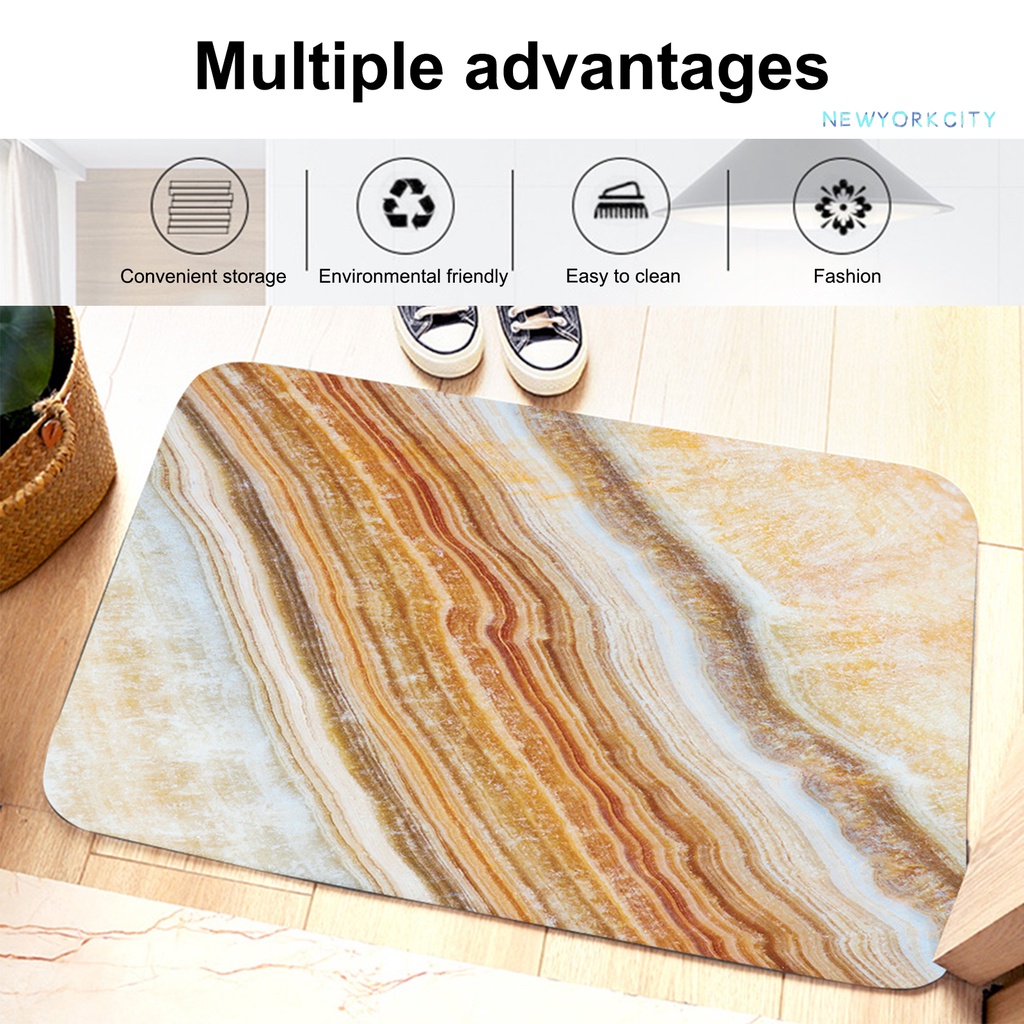 Thảm Chùi Chân Polyester Chống Trượt Thấm Hút Nhanh Khô Thoải Mái Dành Cho Phòng Tắm