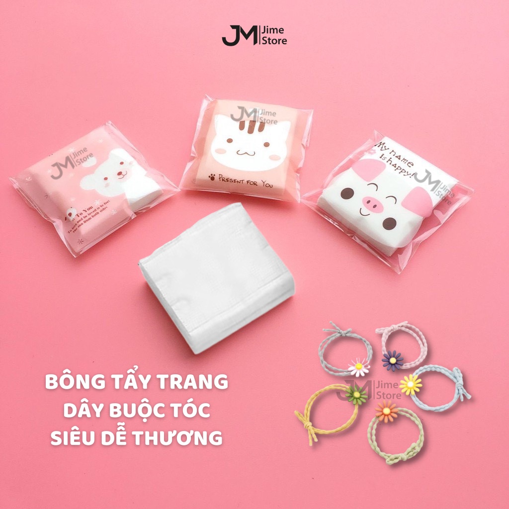 [Quà tặng] Bông tẩy trang + Dây buộc tóc Jime Store