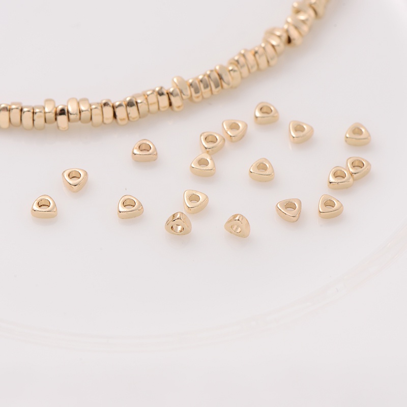 10 Hạt Ngọc Trai Nhỏ 14K Hình Tam Giác Màu Vàng Làm Trang Sức Thủ Công diy