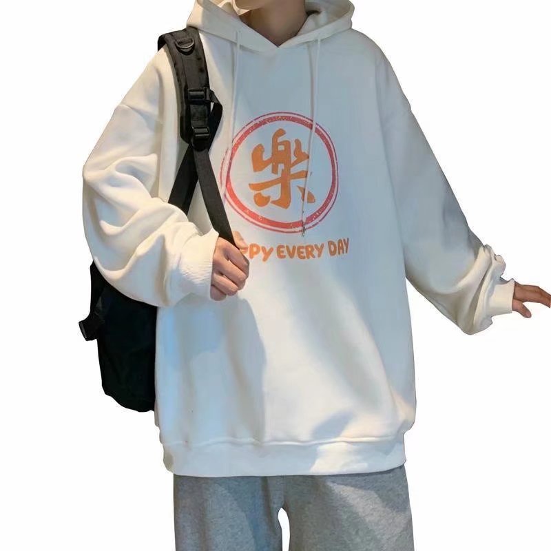 Áo hoodie tay dài dáng rộng in họa tiết thời trang mùa đông phong cách Hàn Quốc cho nam size m-5xl