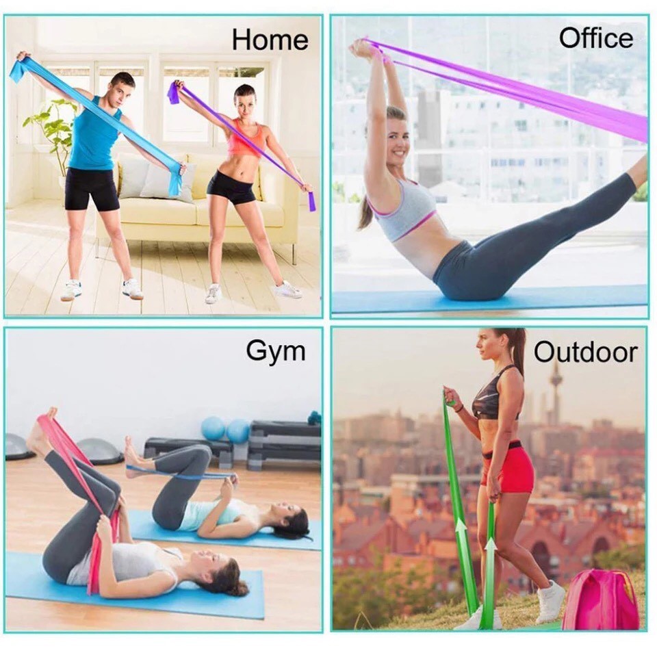Dây Cao Su Kháng Lực tập yoga, dây tập gym, bodybulding AOLIKES dài 1.5m (giao màu ngẫu nhiên)