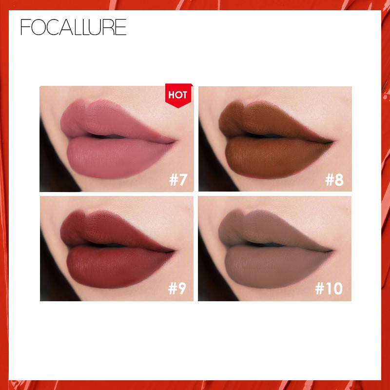 Son kem FOCALLURE hiệu ứng bóng mượt nhung mịn gồm 10 màu tùy chọn 27g | BigBuy360 - bigbuy360.vn