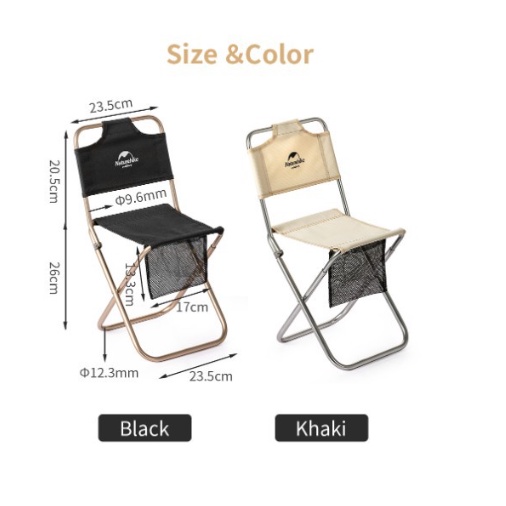 GHẾ TỰA LƯNG SIÊU GỌN NATUREHIKE NH18M001-Z