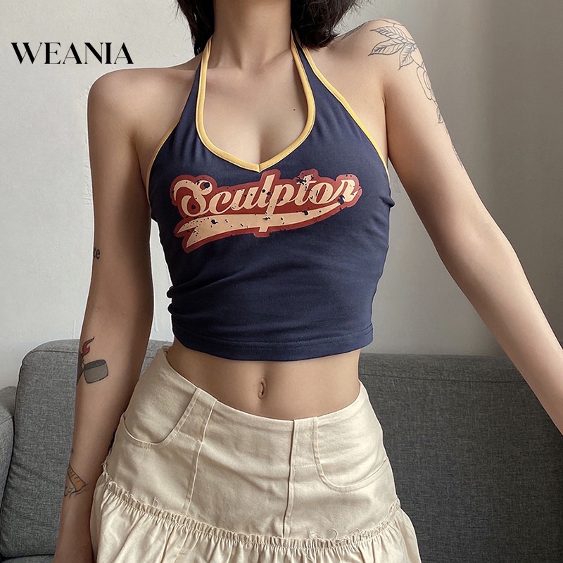 Áo Croptop Hai Dây In Họa Tiết Phong Cách Hàn Quốc