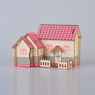 Đồ chơi lắp ráp 3D bằng gỗ mô hình nhà mini