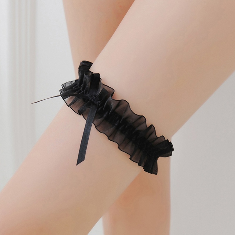 Đai nịt tất phối ren đính nơ dùng hóa trang cho cô dâu