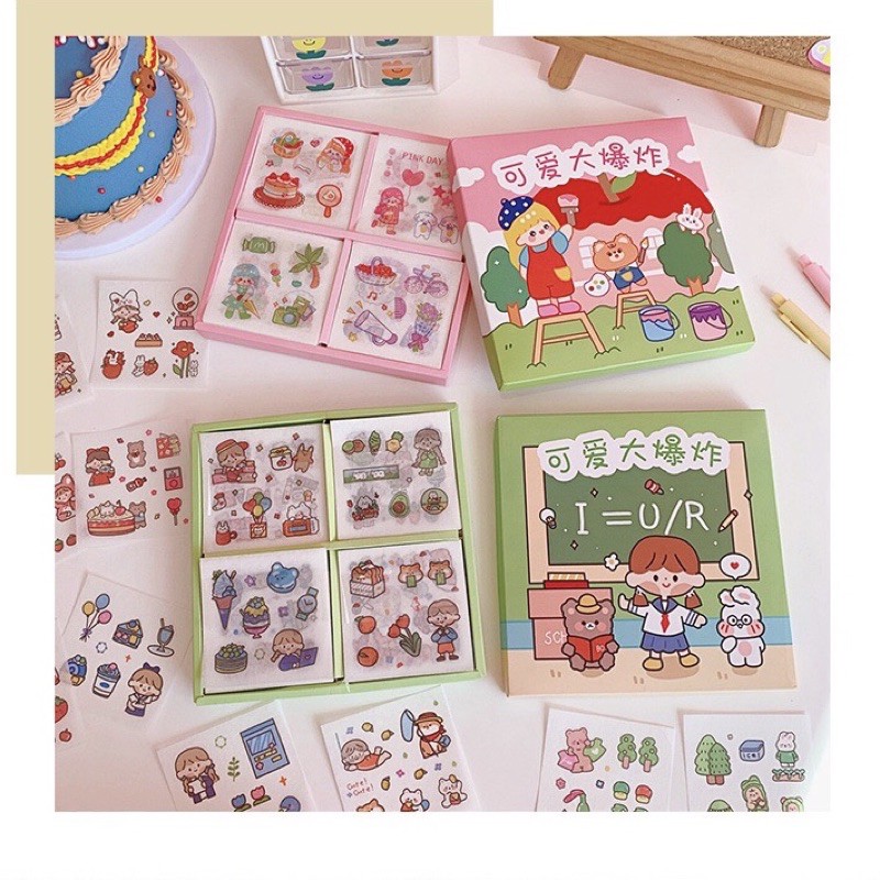 1 tấm sticker cute chủ đề Em Đến Trường Học Bao Điều Lạ