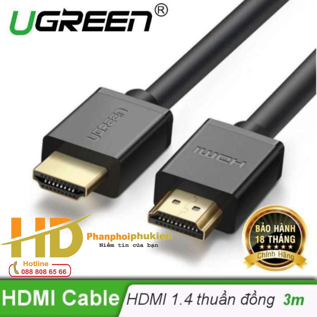 Cáp HDMI Dài 3M Ugreen 10108 Chính Hãng