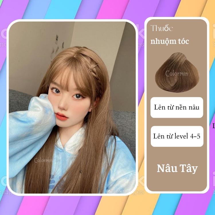 Thuốc Nhuộm Tóc Màu NÂU TÂY Không Tẩy | Colormin