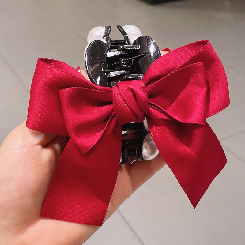 Kẹp Tóc Nơ Đính Ngọc Trai Thời Trang Hàn Quốc