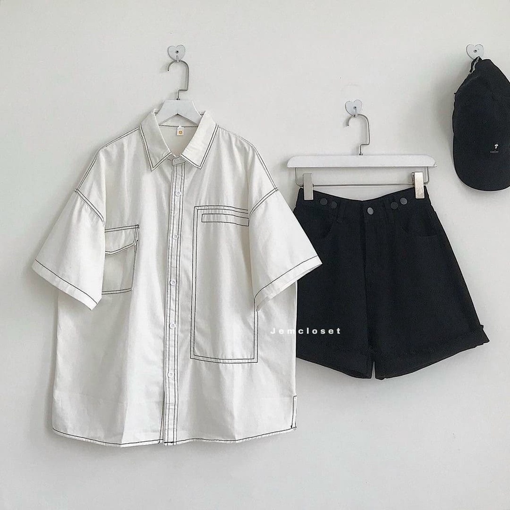 Áo sơ mi chỉ nổi ô vuông KAN0921