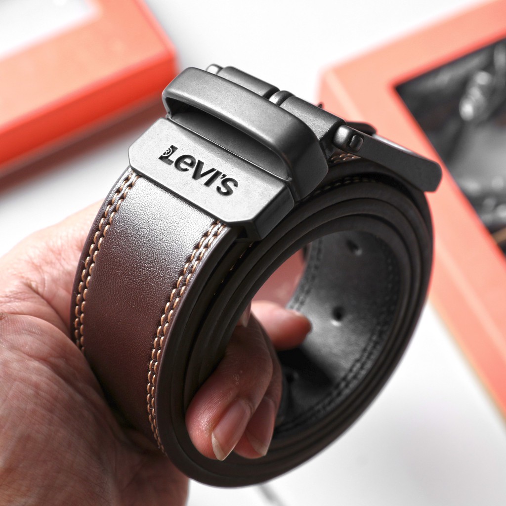 Set Thắt Lưng  + Ví Levis 2 mặt dây đen nâu - Cam Kết Chuẩn Auth FullBox - Không bong tróc