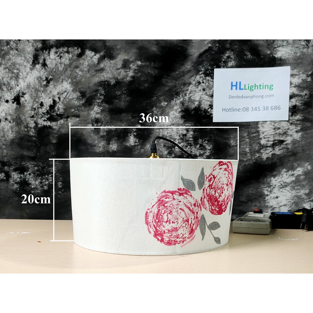 Đèn Thả Trần Vẽ Tay Hoa Hồng BG004BCD Vietmake, Đèn Trang Trí Quán Ăn, Phòng Khách