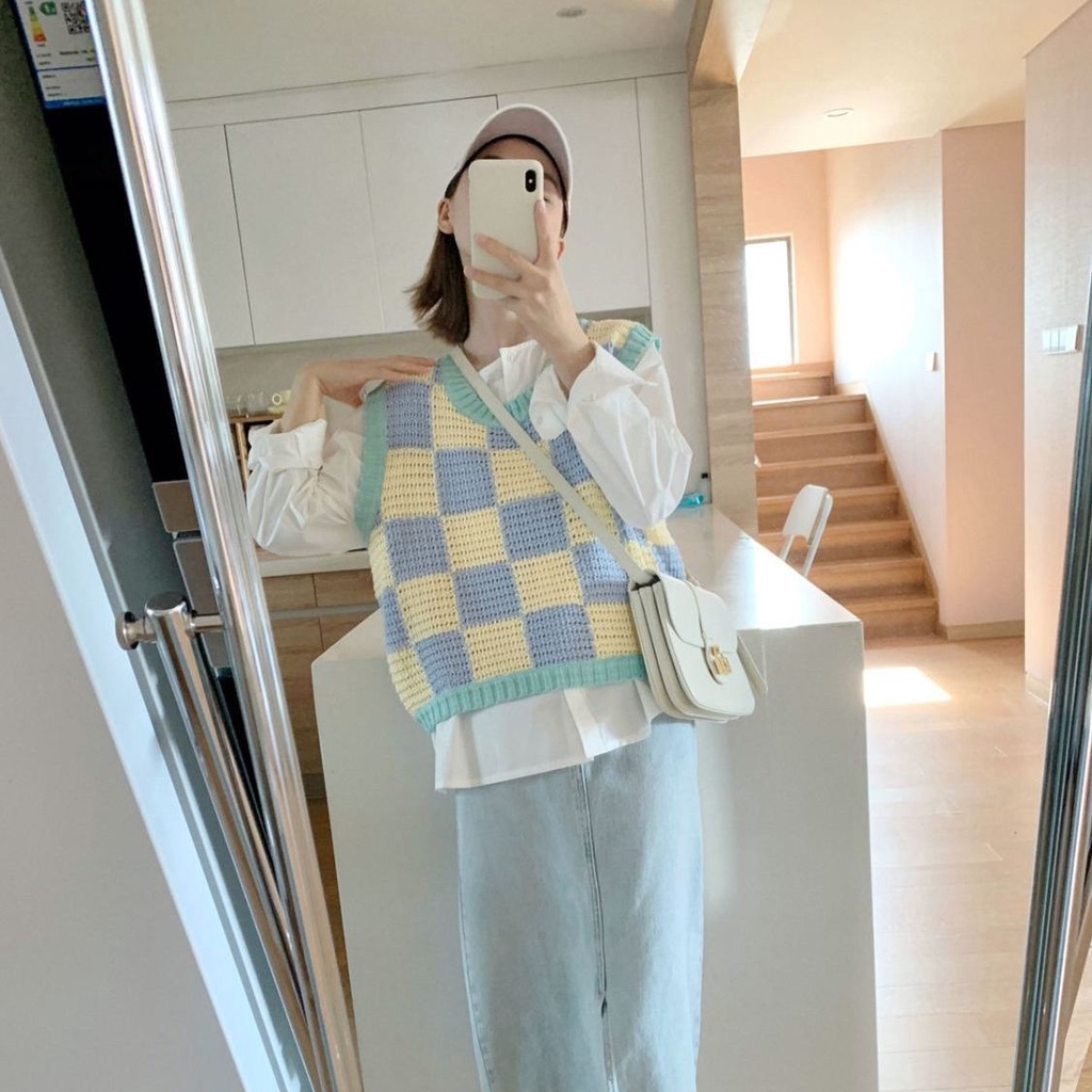 Áo Len Không Tay Dáng Rộng Thiết Kế Mới Thời Trang Dành Cho Nữ