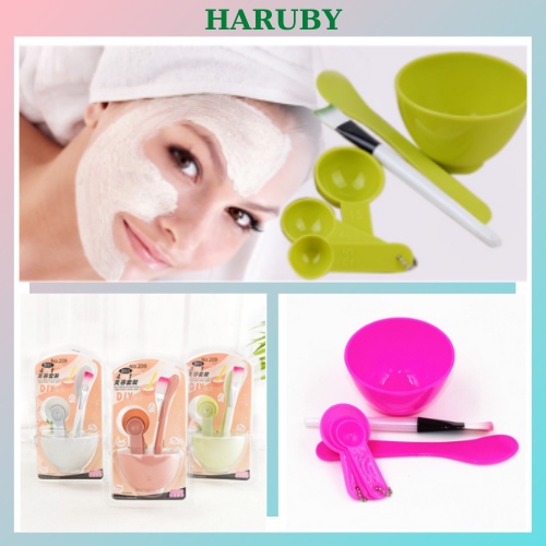 Bộ trộn mặt nạ 6 món pha trộn bột đắp mặt nạ pha kem đắp mặt tiện lợi nhựa an toàn