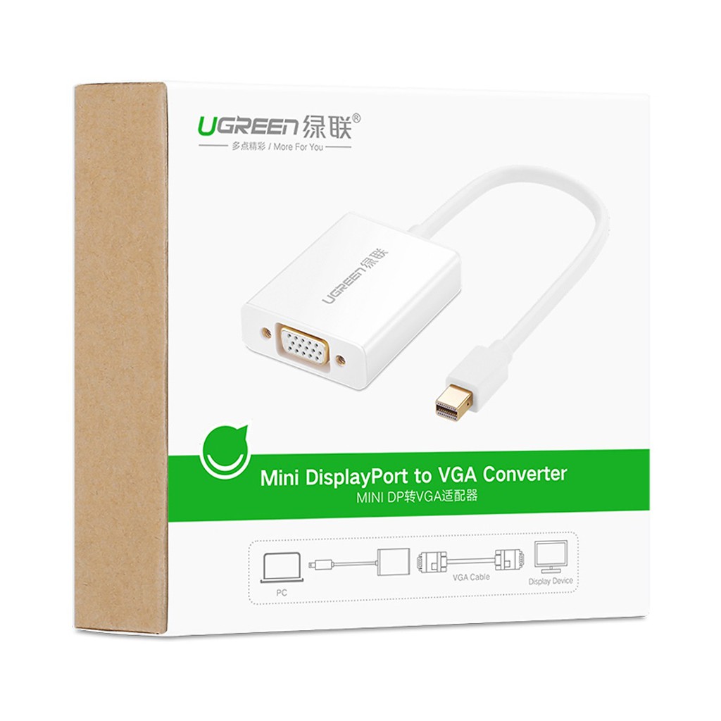 [Mã ELHACE giảm 4% đơn 300K] Bộ chuyển đổi Mini DisplayPort sang VGA có âm thanh UGREEN MD107 10437 - Hàng Chính Hãng