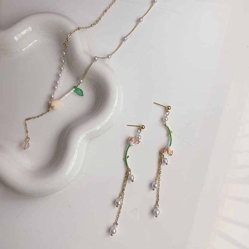 JARRED Vòng Cổ Choker Mặt Hoa Tulip Ngọt Ngào Phong Cách Hàn Quốc Cho Nữ