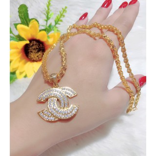 Dây Chuyền Nữ Mạ Vàng 24K  ( 01 dây + 01 mặt ) 1251306 - Mang Đi Chơi Đi Tiệc Sang Lắm Ạ - Trang Sức Nữ