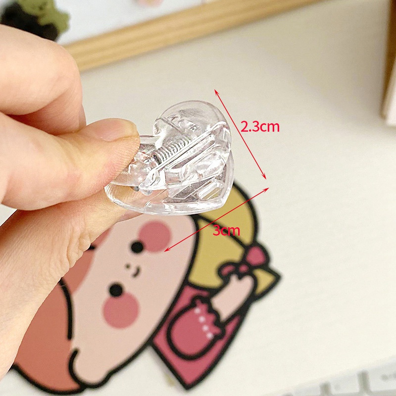 Kẹp giấy ghi chú hình trái tim trong suốt đơn giản tiện lợi