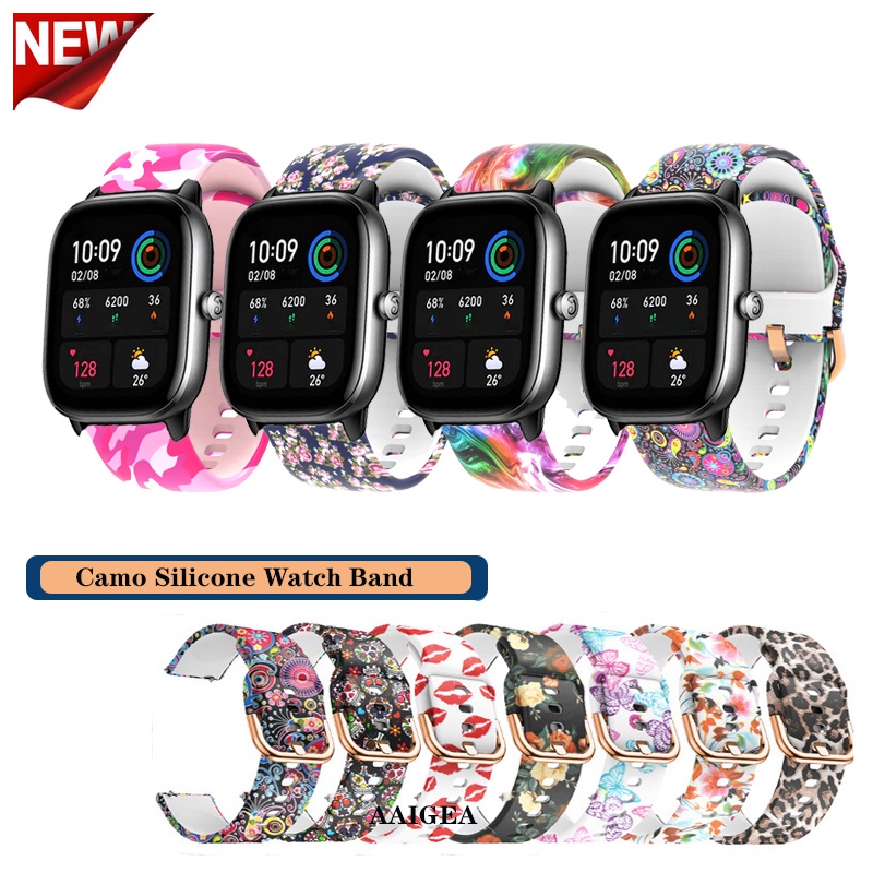 Dây Đeo Họa Tiết Rằn Ri 20mm Cho Đồng Hồ Thông Minh Huami Amazfit GTS 4 mini 2 2e GTS2 GTS3 / Bip Lite Bip S U Bip 3 pro