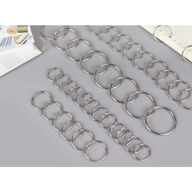 Khoen tròn còng inox sắt làm flashcard đóng gáy sách, sổ bìa còng MODINA, vòng còng sắt tròn làm sổ tay