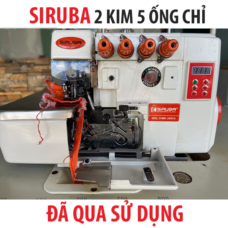 Siruba máy vắt sổ 2 kim 5 ống chỉ mô tơ liền trục tiết kiệm điện hiệu Siruba