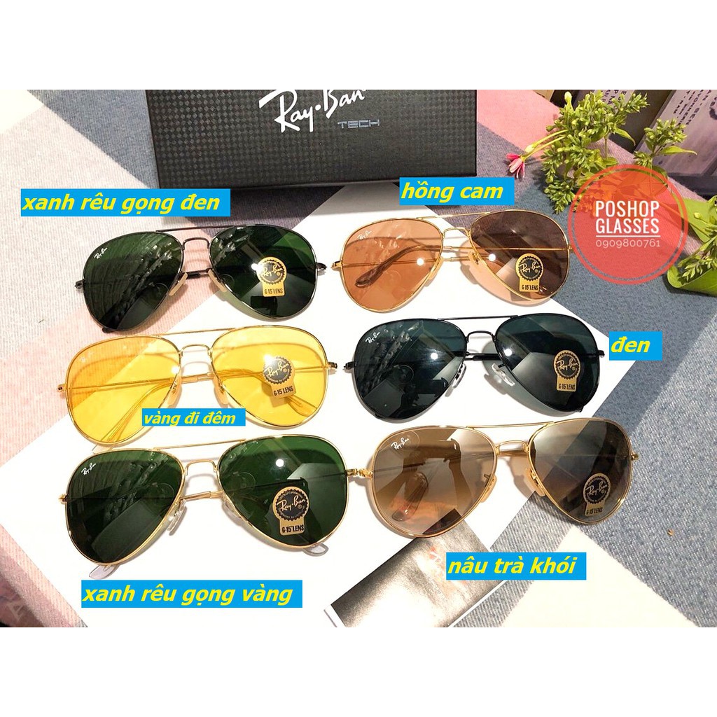 [Giá cực sốc] Kính mát Nam Nữ Rayban kiểu phi công cao cấp gọng kim loại