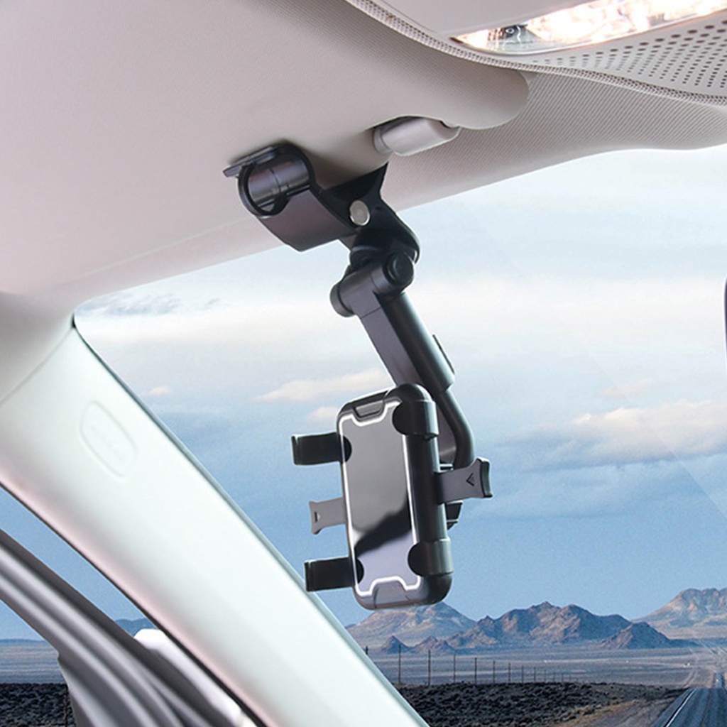 Giá Đỡ Điện Thoại Có Thể Xoay 360 Độ Gắn Tấm Chắn Nắng Trên Xe Hơi