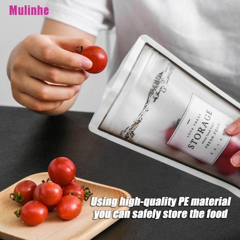 [Mulinhe] 4 PCS Reusable Ziplock Bag Portable Candy Kitchen Food Hermetic Freezing