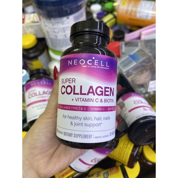 Biotin Super Collagen + biotin chai 360 viên hãng Neocell của Mỹ. Collagen đẹp da nổi tiếng của Mỹ