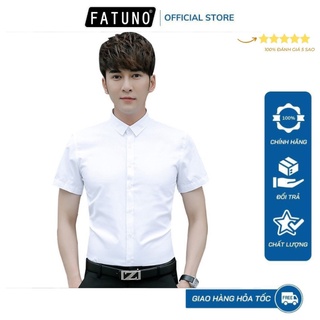 Áo sơ mi ngắn tay nam Hàn Quốc màu trắng cao cấp chất cotton lụa mềm mát co giãn nhẹ