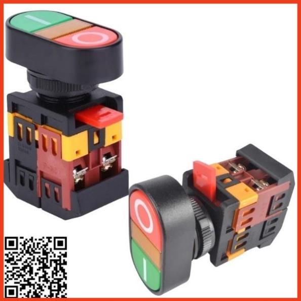 Công tắc nhấn đôi APBB-22&25N on-off có đèn hiển thị điện áp 220VAC giá rẻ phi 22mm