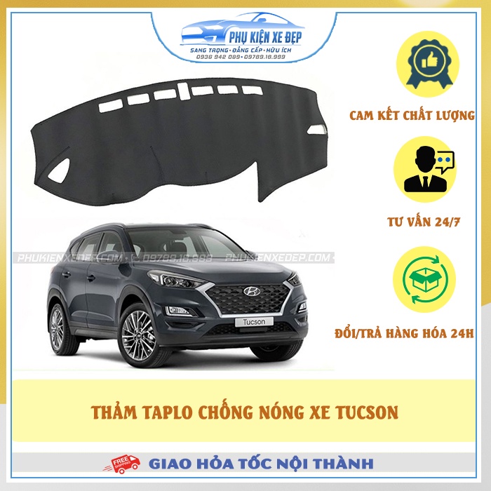 Thảm taplo ô tô lông cừu HÀNG LOẠI I xe TUCSON có 3 lớp, chống trượt