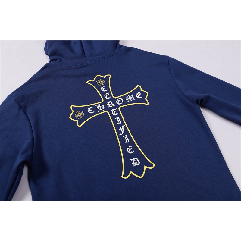 CHROME HEARTS Áo hoodie tay dài họa tiết đan chéo cho nam và nữ