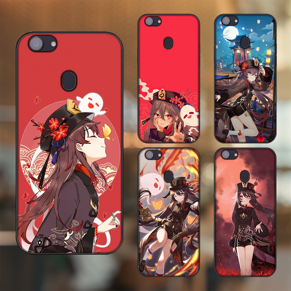 Ốp lưng Oppo F5, F5 Youth, F7 viền đen in hình Hutao Genshin Impact