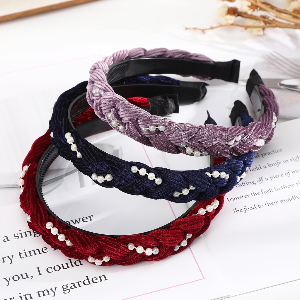 Haimeikang Phụ kiện tóc thời trang cho nữ Mũ cài tóc bện ngọc trai