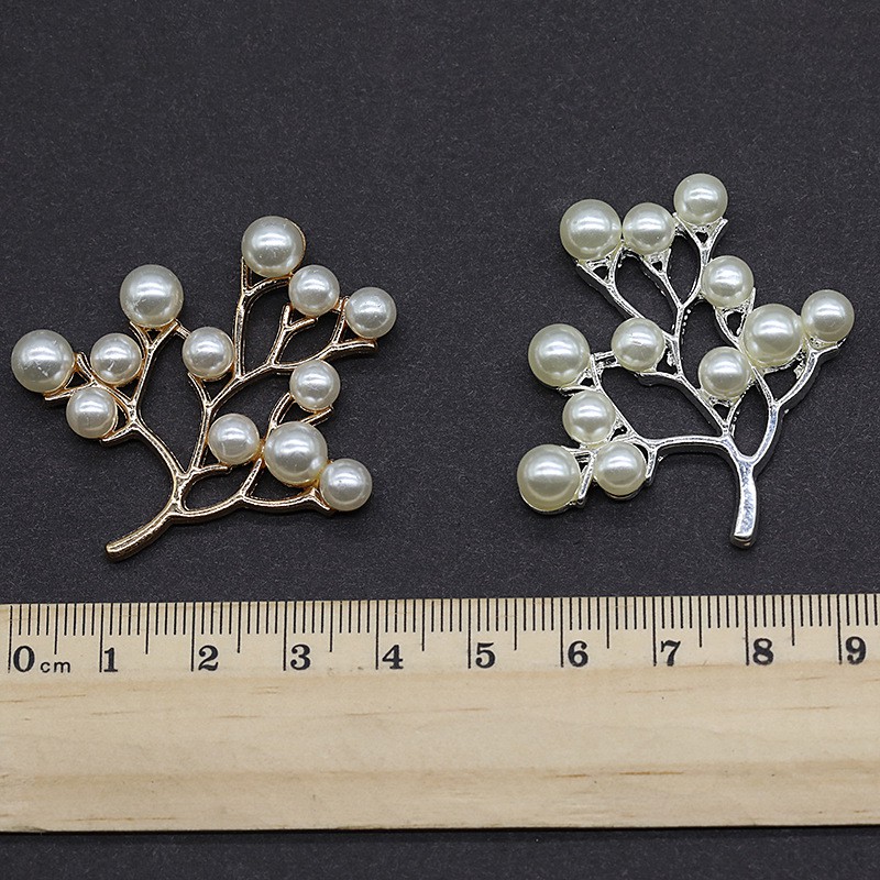 Cành Hoa Hạt Trai 4.5 *4.6 cm - Phụ kiện đính túi ví, nơ, hoa cài áo Handmade