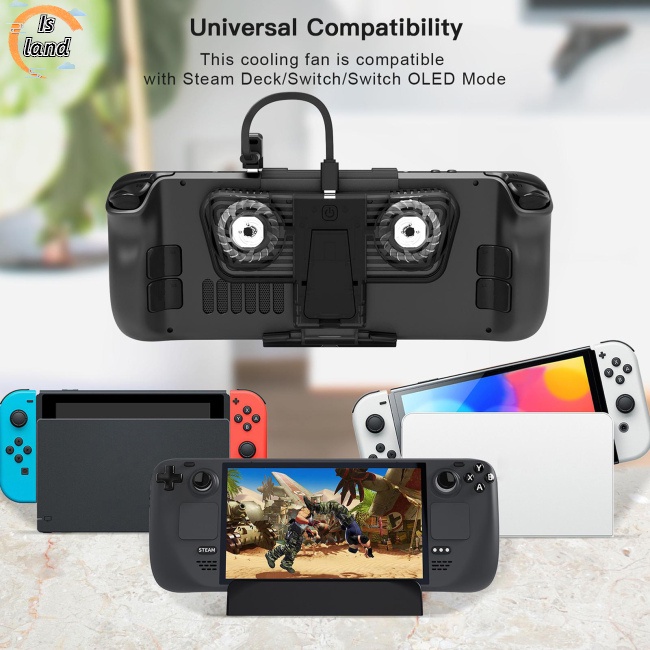 Quạt Làm Mát Có Giá Đỡ Tương Thích Với Bộ Chuyển Đổi C port C Cho Steamdeck / Switch / Oled